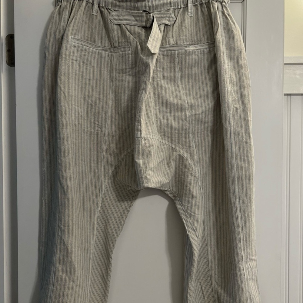 Rare - Free People Runyon oversized Pant Sky Blue / Crème Stripe - Picture 3 of 8